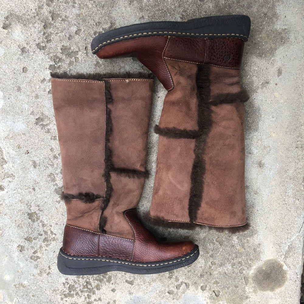 Born leather and shearling boots